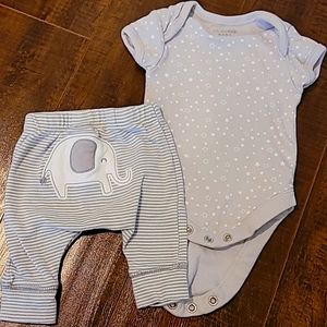Baby Short Sleeve Bodysuit with pants